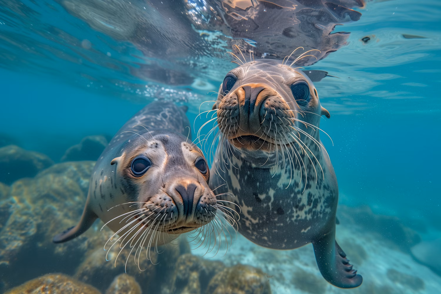 playful two seals