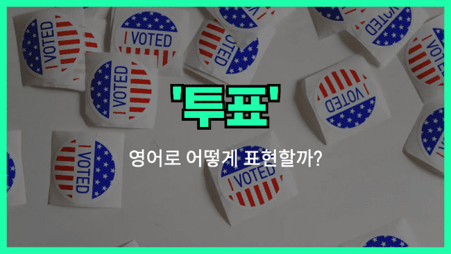 'vote' 영어표현