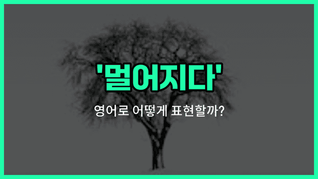 'grow apart' 영어표현