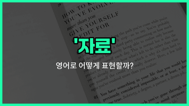 'data' 영어표현