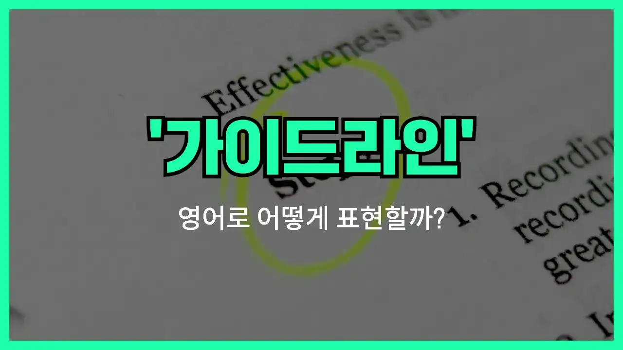 'guideline' 영어표현 썸네일