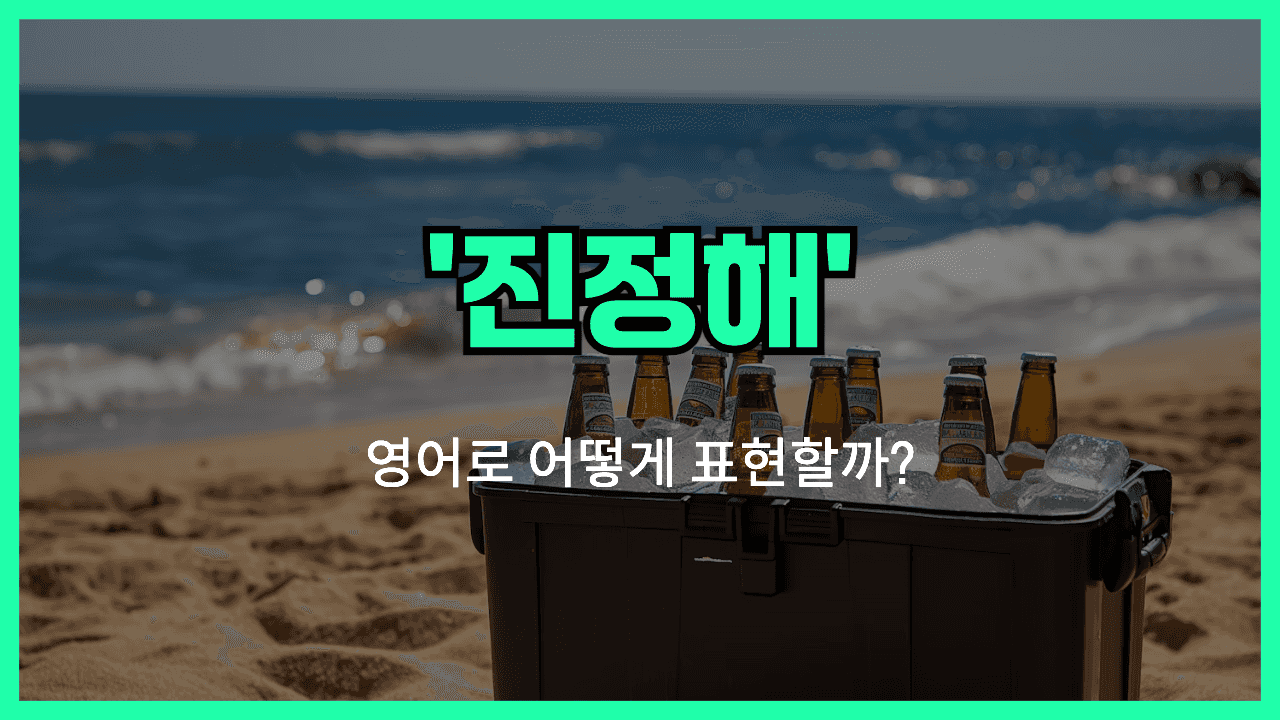 진정하다 영어표현