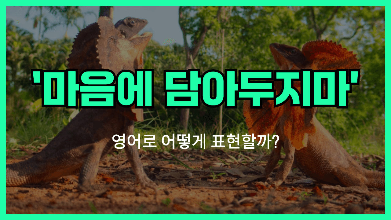 마음에 담아두다 영어표현 썸네일