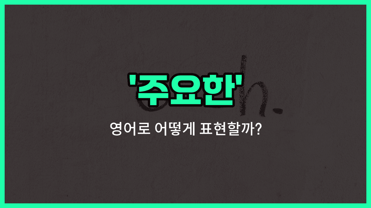 'major' 영어표현 썸네일