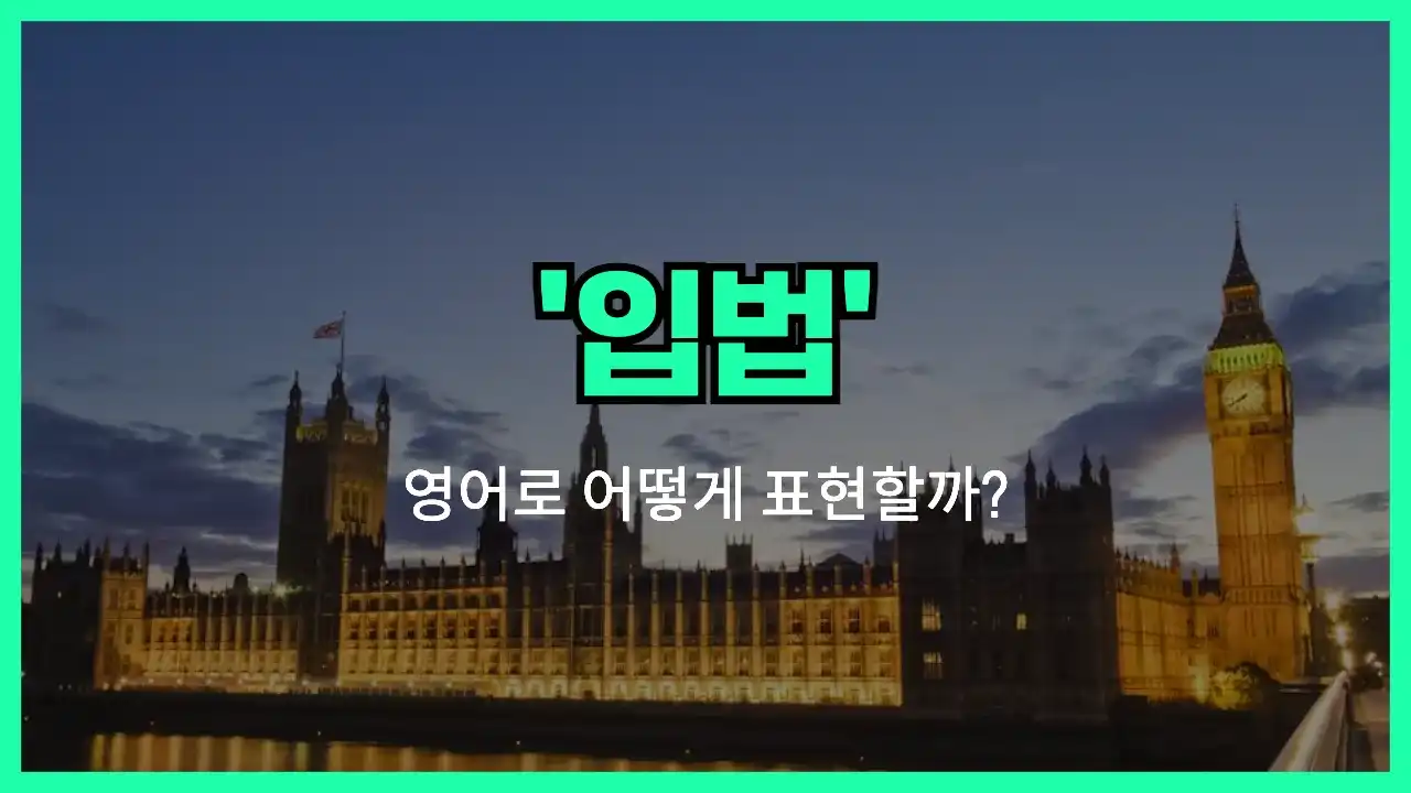 'legislation (입법)' 영어표현 썸네일