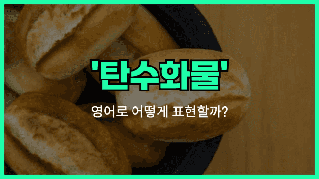 'carbohydrate' 영어표현