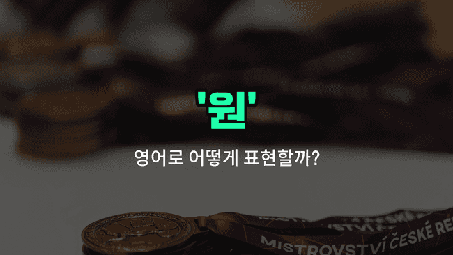 'won' 영어표현