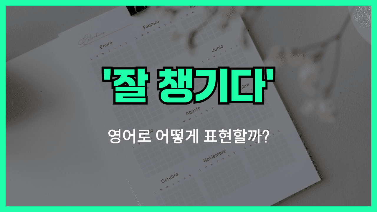 잘 챙기다 영어표현 썸네일