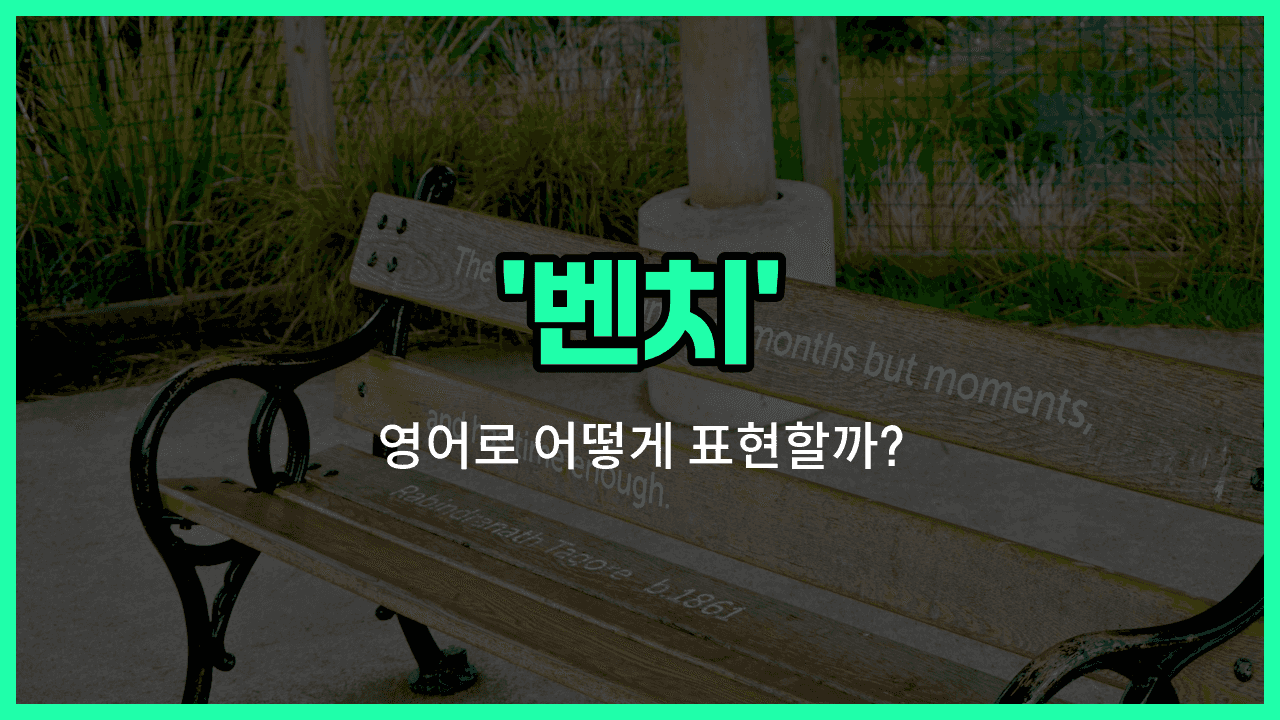 'bench' 영어표현 썸네일