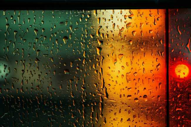 window on a rainy day