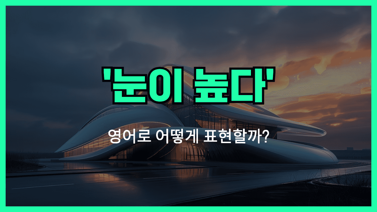 눈이 높다 영어표현